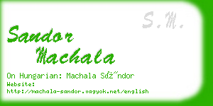 sandor machala business card